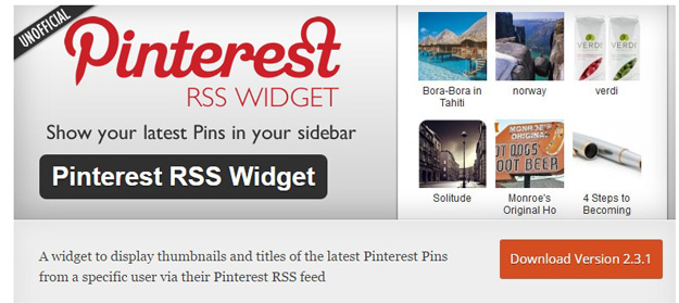 pinterest rss widget