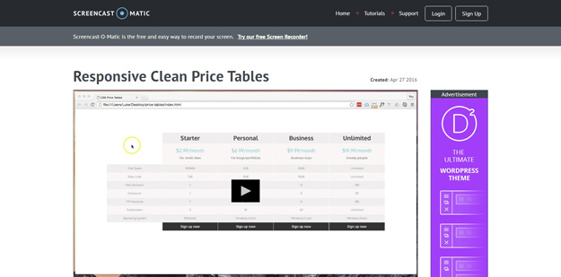 responsive clean price table