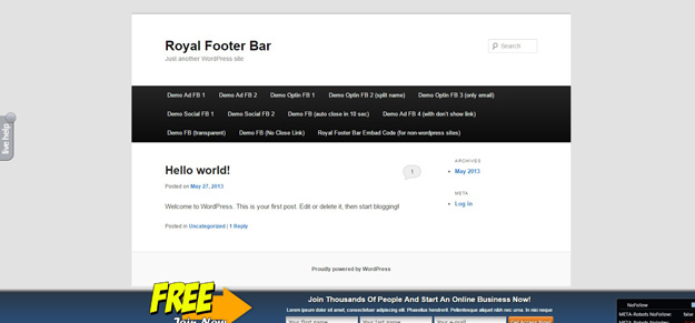 royal footer bar