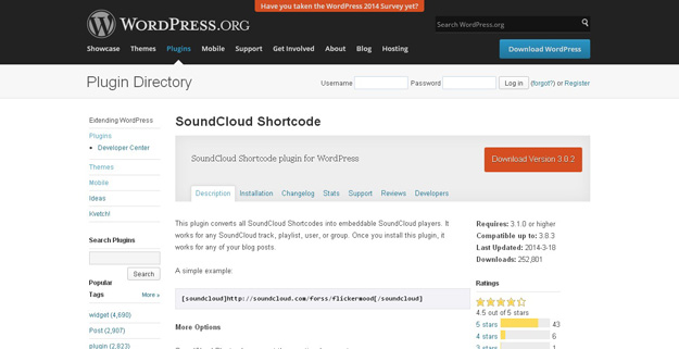 soundcloud shortcode