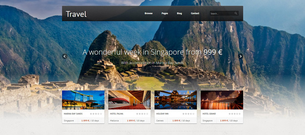 travel web page html code