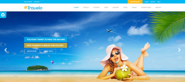 travel web page html code