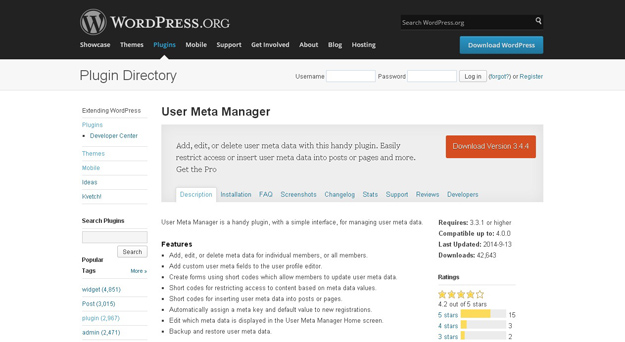 user meta manager