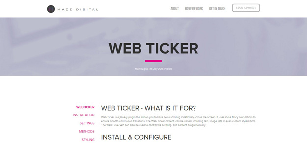 web ticker