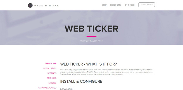 web ticker