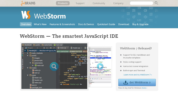 download jetbrains node js ide