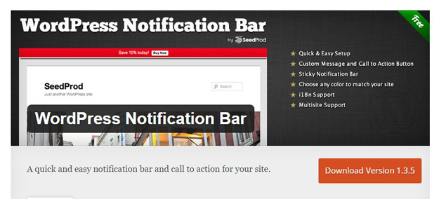 wordpress notification bar