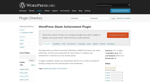 wordpress steam achievements