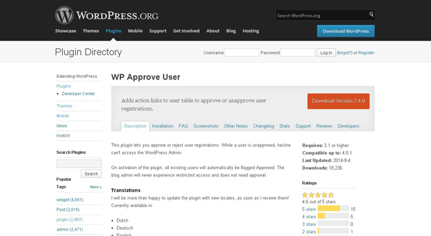 wp approve user