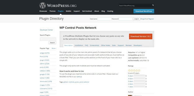 wp central posts network