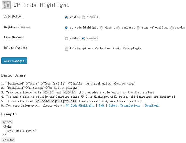 wp code highlight