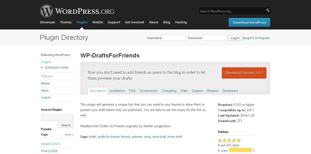 wp drafts for friends